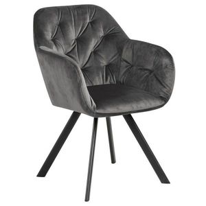 Carryhome STOLIČKA S PODRÚČKAMI, zamat, tmavosivá vyobraziť