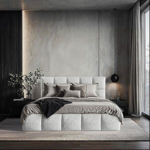 MID.YOU ČALÚNENÁ POSTEĽ, 140/200 cm, svetlosivá vyobraziť