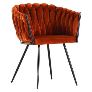 Ambia Home STOLIČKA S PODRÚČKAMI, zamat, tmavooranžová vyobraziť