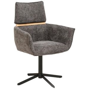 MID.YOU STOLIČKA S PODRÚČKAMI, železo, tkaná textília, tmavosivá vyobraziť