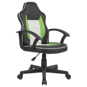 Xora OTOČNÁ STOLIČKA PRE MLÁDEŽ, vzhľad kože, zelená, čierna, biela vyobraziť