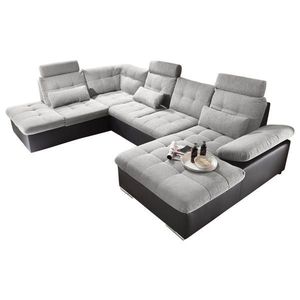 MID.YOU ROHOVÁ SEDACIA SÚPRAVA, textil, kompozitné drevo, čierna, strieborná vyobraziť