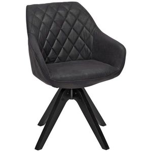 Landscape STOLIČKA S PODRÚČKAMI, mikrovlákno, čierna, tmavosivá vyobraziť