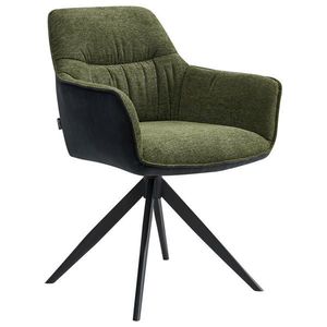 Novel STOLIČKA S PODRÚČKAMI, železo, tkaná textília, zelená, čierna vyobraziť