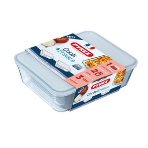 Súprava sklenených dóz s viečkom PYREX 1500ml a 2600ml vyobraziť