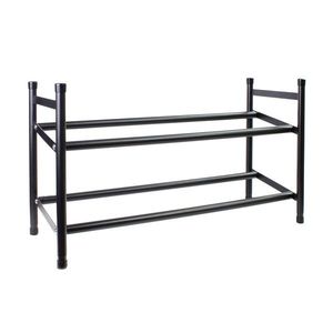 Kovový nastaviteľný botník TORO 2 poschodia čierny vyobraziť