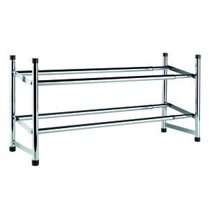 Kovový nastaviteľný botník TORO 2 poschodia strieborný vyobraziť