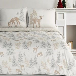 ArtFir Vianočné obliečky na dvojlôžko FAWN | biela/béžová 220 x 200 cm vyobraziť