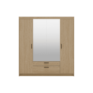 ArtLemp Šatníková skriňa ELLEN 4D2S so zrkadlom | dub olejovaný vyobraziť
