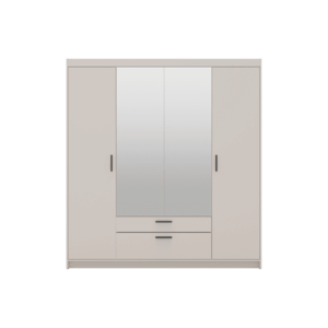 ArtLemp Šatníková skriňa ELLEN 4D2S so zrkadlom | pieskovo béžová vyobraziť