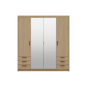 ArtLemp Šatníková skriňa ELLEN 4D6S so zrkadlom | dub olejovaný vyobraziť