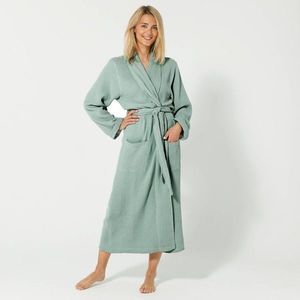 Jednofarebný župan z trojitej bavlnenej gázoviny vyobraziť