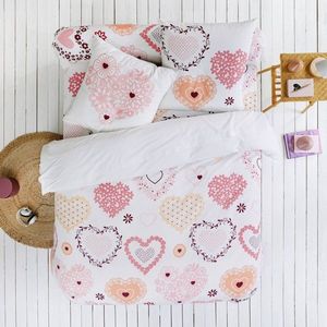 Bavlnené posteľná bielizeň pre teenagerov s potlačou Srdiečka vyobraziť