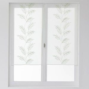 1 pár vitrážových záclon s výšivkou veľkých listov vyobraziť