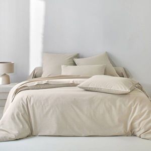 Jednofarebná bavlnená posteľná bielizeň zo zapratej bavlny vyobraziť