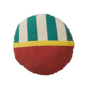 Okrúhly vankúš s geometrickým vzorom vyobraziť