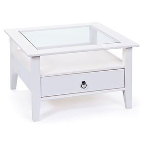 Konferenčný stolík so zásuvkami Nova, biely% vyobraziť