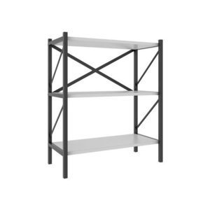 VCM Regál Insasi v industriálnom dizajne (2 police, biela) vyobraziť