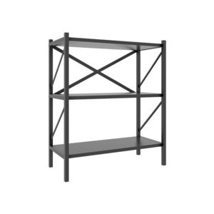 VCM Regál Insasi v industriálnom dizajne (2 police, antracitová) vyobraziť