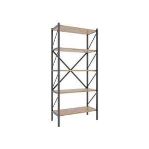 VCM Regál Insasi v industriálnom dizajne (5 políc, dub medový) vyobraziť