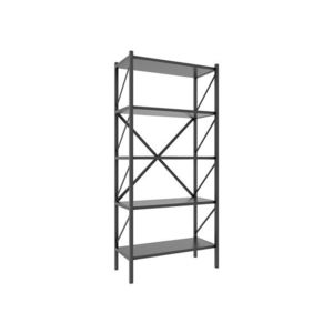 VCM Regál Insasi v industriálnom dizajne (5 políc, antracitová) vyobraziť