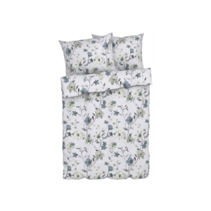 LIVARNO home Posteľná bielizeň z bavlny Renforcé, 200 x 220 cm (kvety/biela/modrá) vyobraziť