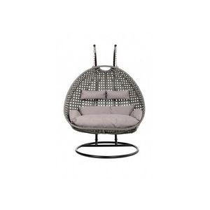 HOME DELUXE Polyratanové závesné kreslo TWIN (sivá) vyobraziť