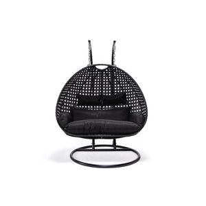HOME DELUXE Polyratanové závesné kreslo TWIN (čierna) vyobraziť
