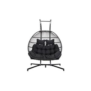 HOME DELUXE Závesné kreslo LOMA (2-miestne, čierna) vyobraziť