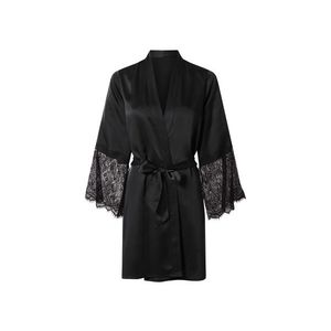 esmara® Dámske saténové kimono (čierna, XS (32/34)) vyobraziť