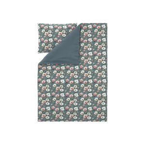 LIVARNO® Posteľná bielizeň z bavlneného saténu, 140 x 200 cm (kvety/zelená) vyobraziť