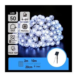 B.V. - LED Solárna dekoračná reťaz 50xLED/8 funkcií 12m IP65 studená biela B10201JE6 vyobraziť