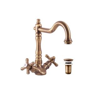 RAV Slezák MK121.0/8SM - Umývadlová batéria + výpusť MORAVA RETRO, stará mosadz MK121.0/8SM vyobraziť