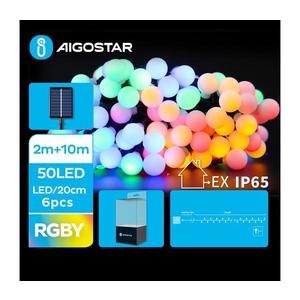 B.V. - LED Solárna dekoračná reťaz 50xLED/8 funkcií 12m IP65 multicolor B10201JE4 vyobraziť