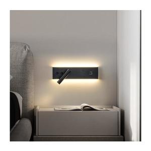 Brilagi-LED Nástenné bodové svietidlo s USB portom NOCTIS LED/3W/230V+LED/9W čierne BRI299 vyobraziť