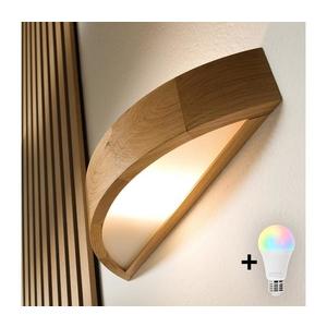 Brilagi - LED RGBW stmievateľné nástenné svietidlo CARVALHO 1xE27/15W/230V Wi-Fi dub BG0735+AI1798 vyobraziť