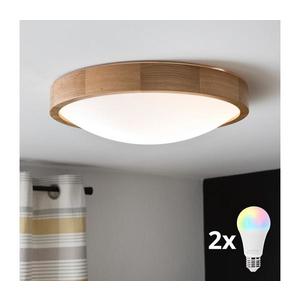Brilagi-LED RGBW stmievateľné stropné svietidlo CARVALHO SLIM 2xE27/15W/230V Wi‑Fi dub pr. 37 BG0742+2xAI1798 vyobraziť