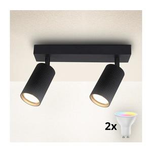 Brilagi - LED RGBW stlmiteľné bodové svietidlo SELE MODERN 2xGU10/6, 5W/230V Wi-Fi čierne BG2866+AI2296 vyobraziť
