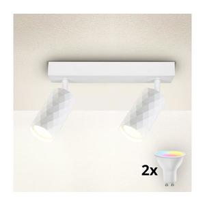 Brilagi - LED RGBW stmievateľné bodové svietidlo SELE DIAMANT 2xGU10/6, 5W/230V Wi-Fi biele BG2854+AI2296 vyobraziť