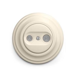 lap - Retro účastnícka zásuvka TV+R (koncová) s rámčekom, béžová KA0134+KA0137 vyobraziť