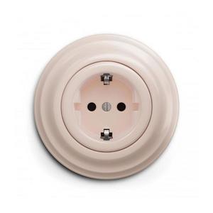 lap - Retro domová zásuvka so rámčekom SCHUKO 230V/16A staroružová KA0119+KA0143 vyobraziť