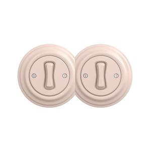 lap - Dvojitý retro jednopólový vypínač s rámikom č. 1, staroružový 2xKA0120+2xKA0113 vyobraziť