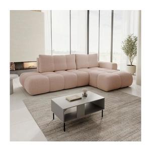 Rozkladacia rohová čalúnená sedacia súprava s úložným priestorom do tvaru L ALMADA pravá ružová 8590828023760 vyobraziť