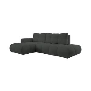 Rozkladacia rohová čalúnená sedacia súprava s úložným priestorom v tvare L ALMADA ľavá antracit 8590828023883 vyobraziť