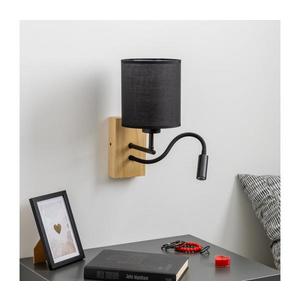 Brilagi - LED Nástenná lampa NUBILA WOOD 1xE27/25W/230V + LED/3W dub/čierna BG1564+BG1581 vyobraziť