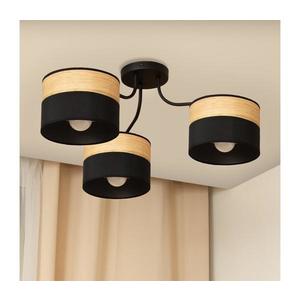 Prisadený luster ALBA 3xE27/15W/230V pr. 66 cm čierna/hnedá P-2015/3 BK+WOOD+BK vyobraziť