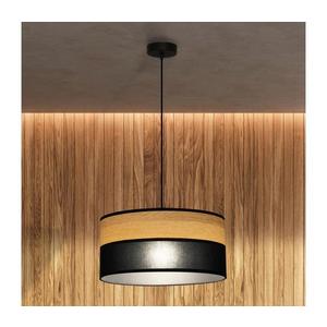 Závesný luster na lanku ALBA 1xE27/15W/230V, priemer 40 cm, čierna/hnedá W-KM 4020/1 BK+WOOD+BK vyobraziť