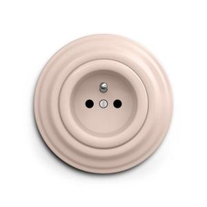 lap - Retro domová zásuvka s rámčekom 230V staroružová KA0119+KA0118 vyobraziť