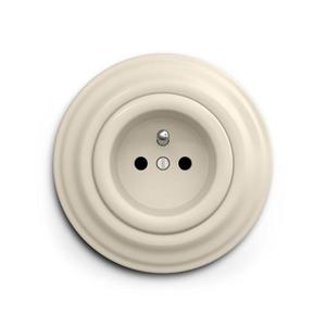 lap - Retro domová zásuvka s rámčekom 230 V béžová KA0134+KA0133 vyobraziť