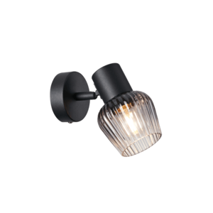 MITURA lampa kinkiet czarny 1x40W E27 klosz dymiony vyobraziť